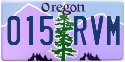 OR license plate 015RVM