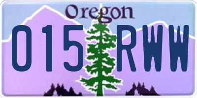 OR license plate 015RWW