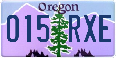 OR license plate 015RXE