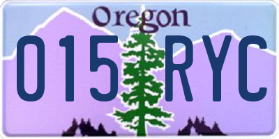 OR license plate 015RYC