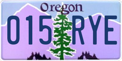 OR license plate 015RYE