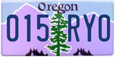 OR license plate 015RYO