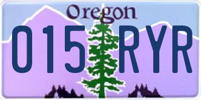 OR license plate 015RYR