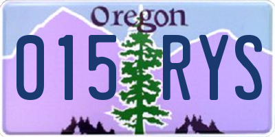 OR license plate 015RYS