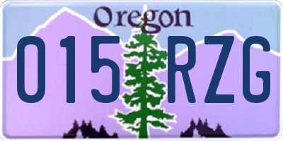 OR license plate 015RZG