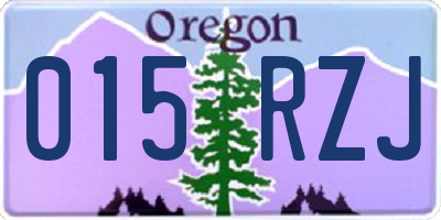 OR license plate 015RZJ