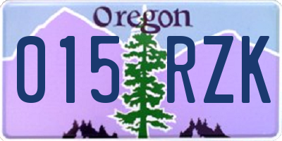 OR license plate 015RZK