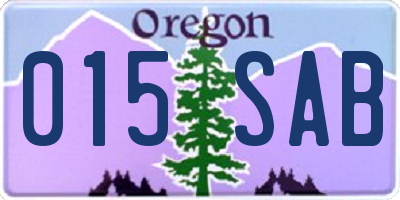 OR license plate 015SAB