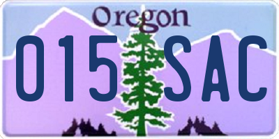 OR license plate 015SAC