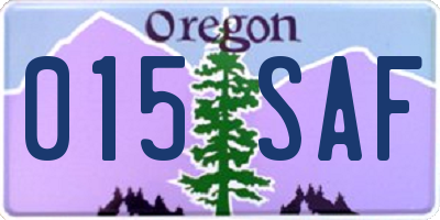 OR license plate 015SAF