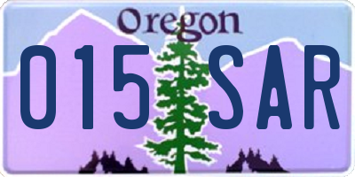 OR license plate 015SAR