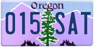 OR license plate 015SAT