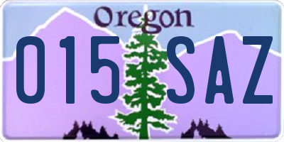 OR license plate 015SAZ