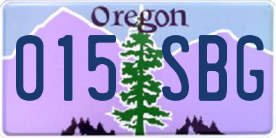 OR license plate 015SBG