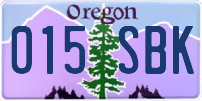 OR license plate 015SBK