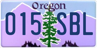 OR license plate 015SBL