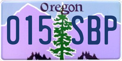 OR license plate 015SBP