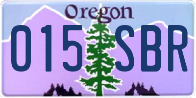 OR license plate 015SBR