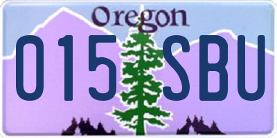 OR license plate 015SBU