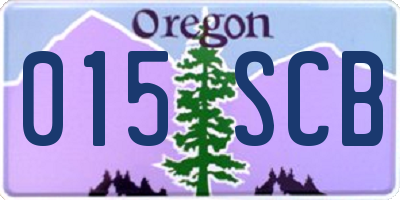 OR license plate 015SCB