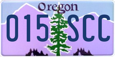 OR license plate 015SCC