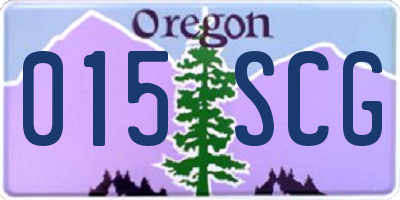 OR license plate 015SCG