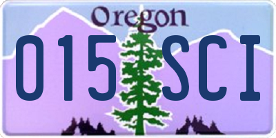 OR license plate 015SCI