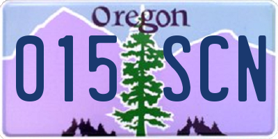 OR license plate 015SCN