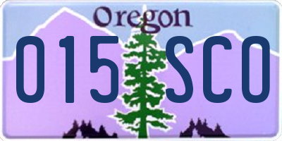 OR license plate 015SCO