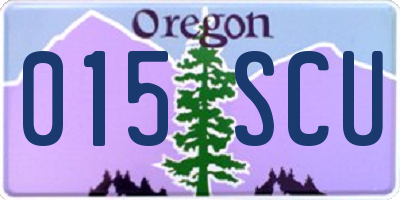 OR license plate 015SCU