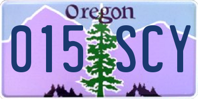 OR license plate 015SCY