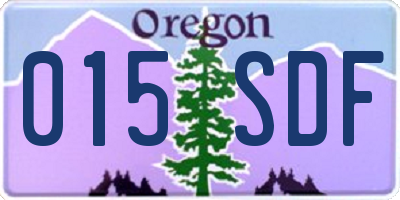 OR license plate 015SDF