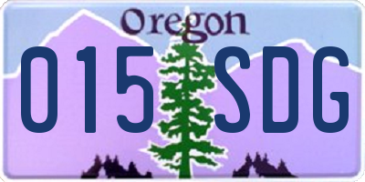 OR license plate 015SDG