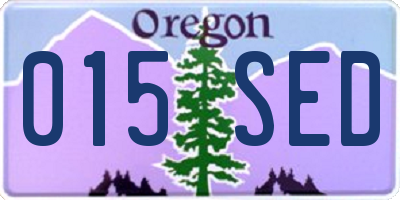 OR license plate 015SED