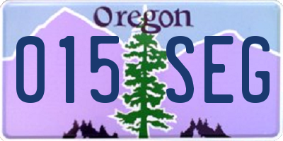 OR license plate 015SEG