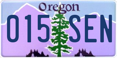 OR license plate 015SEN