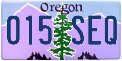 OR license plate 015SEQ