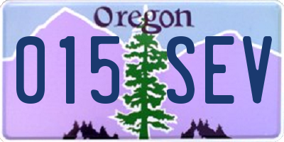OR license plate 015SEV