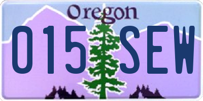 OR license plate 015SEW