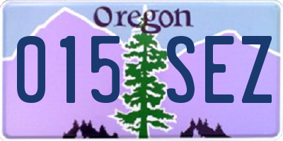 OR license plate 015SEZ