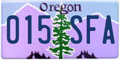 OR license plate 015SFA