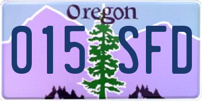 OR license plate 015SFD