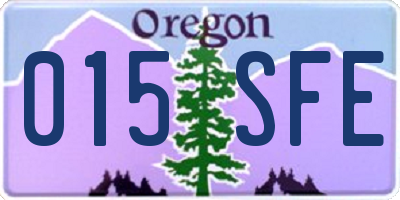 OR license plate 015SFE