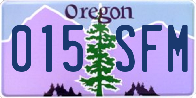 OR license plate 015SFM