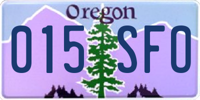 OR license plate 015SFO
