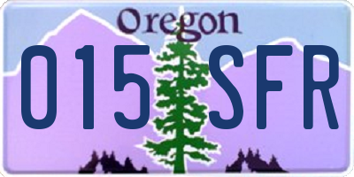 OR license plate 015SFR