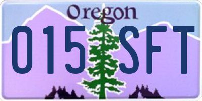 OR license plate 015SFT