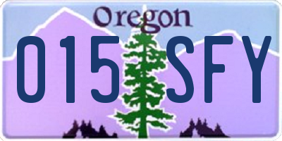 OR license plate 015SFY