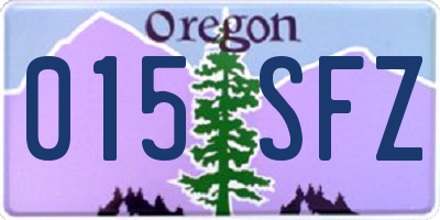 OR license plate 015SFZ