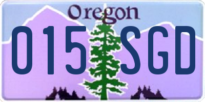 OR license plate 015SGD